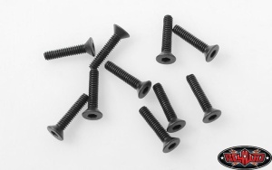 Steel Flat Head Socket Cap Screws M2 x 10mm (Black)