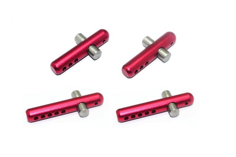 ALUMINUM+STANLESS STEEL FRONT+REAR BODY POST -4PC SET red