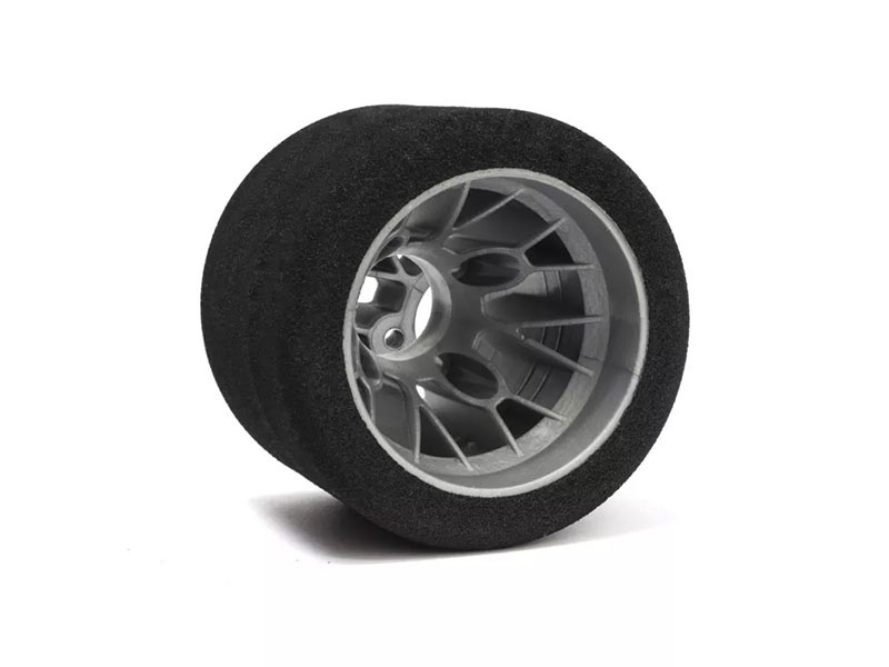 Moosgummi-Reifen Härte 35 auf Felgen grau hinten (2)