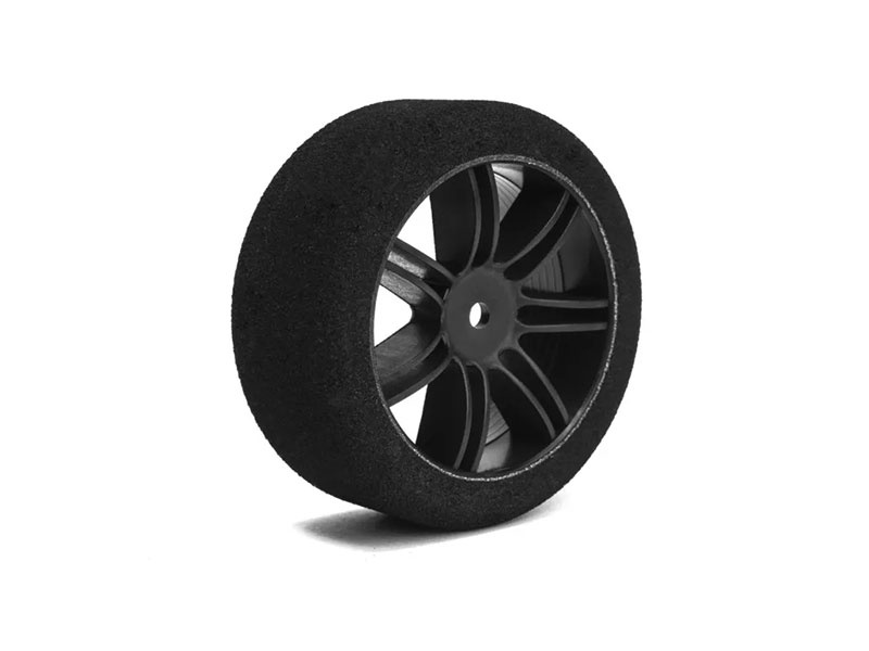 Moosgummi-Reifen Härte 35 auf Felgen Carbon vorne 66mm (2)