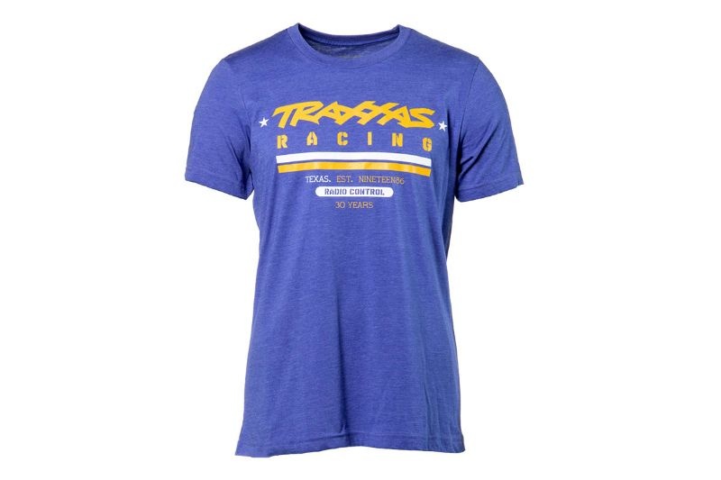 T-Shirt heideblau/Traxxas 30 Jahre Logo gelb M