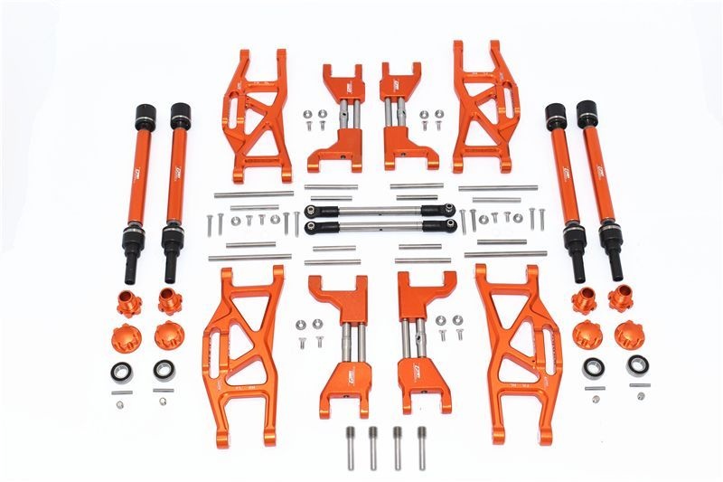Aluminium Aufhängungs-Set komplett v/h orange