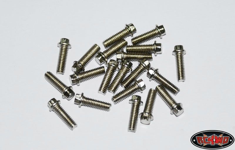 RC4WD Miniature Scale Hex Bolts (M2.5 x 8mm) (Silver)