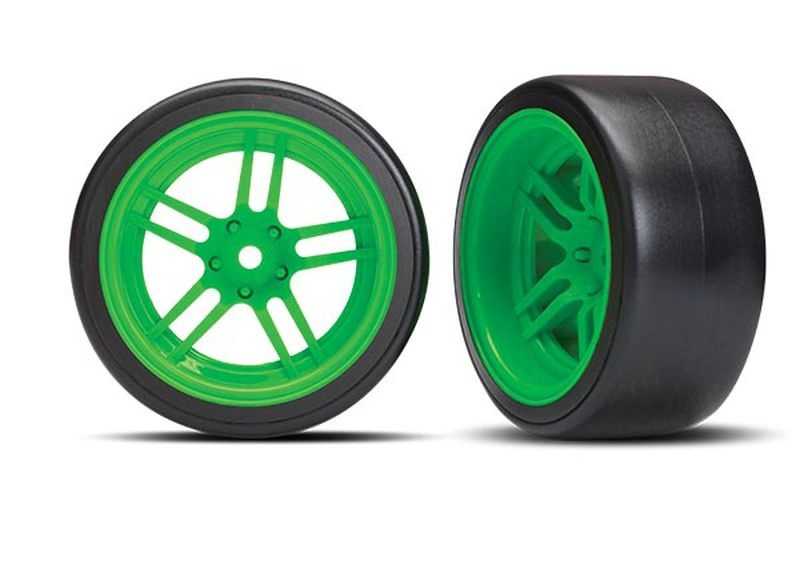 Drift Reifen auf 1.9 Felgen grün hinten (2)