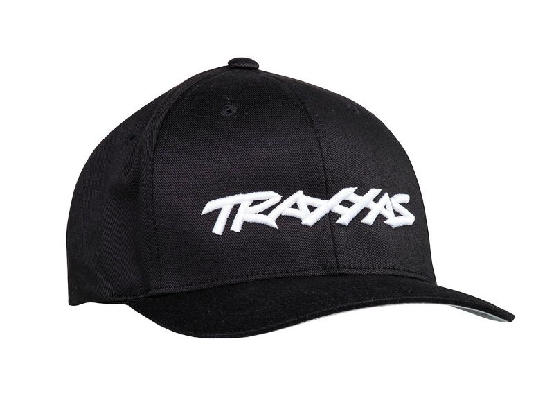 Traxxas Cap schwarz/Logo weiß, runder Schirm L/XL