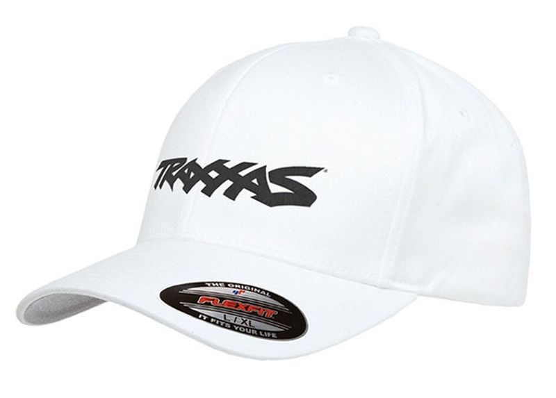 Traxxas Cap weiß/Logo schwarz, runder Schirm L/XL