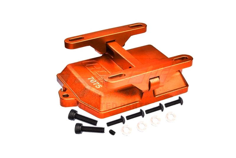 Empfängerboxabdeckung 7075-T6 Alu mit Elektrikhalter orange