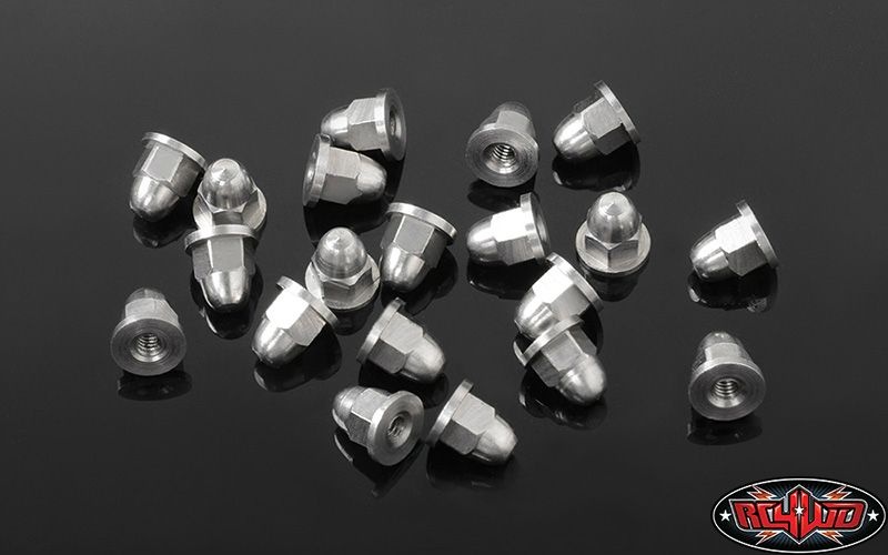M2 Flanged Acorn Nuts (Silver)