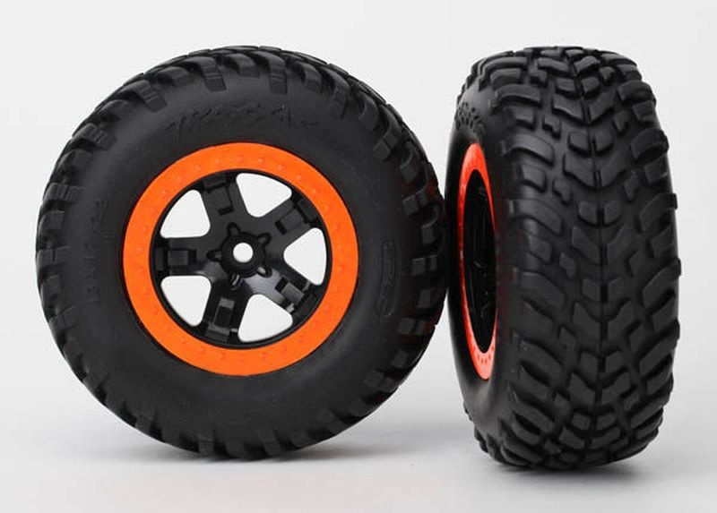 SCT Reifen auf Felgen schwarz/orange (2)