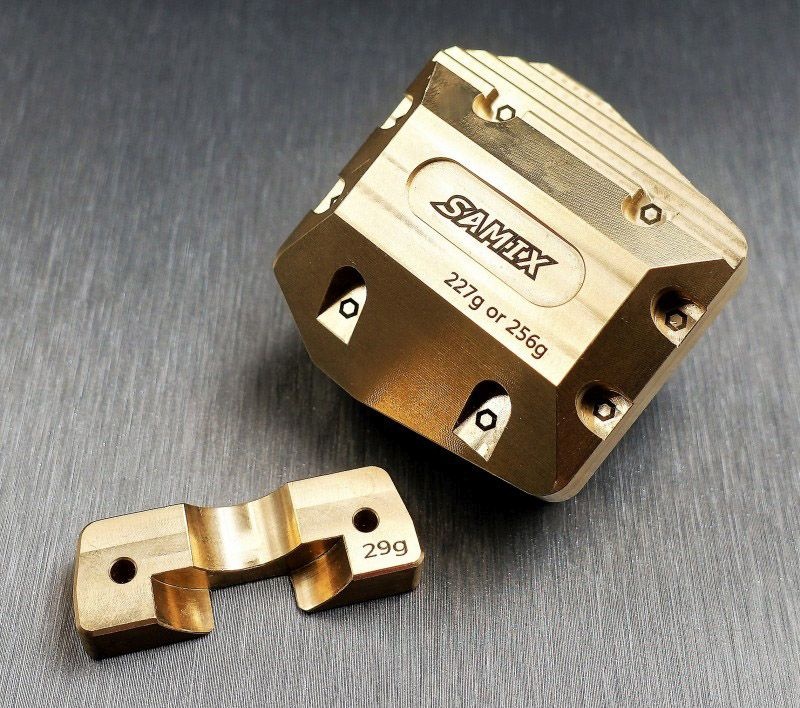 SCX-6 brass diff. cover (gold color with adjust weight)