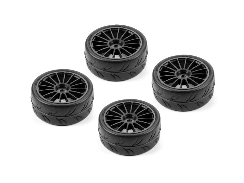 1/10 PRE-CUT SLICK BELTED TIRES RIGHT & LEFT (2+2)