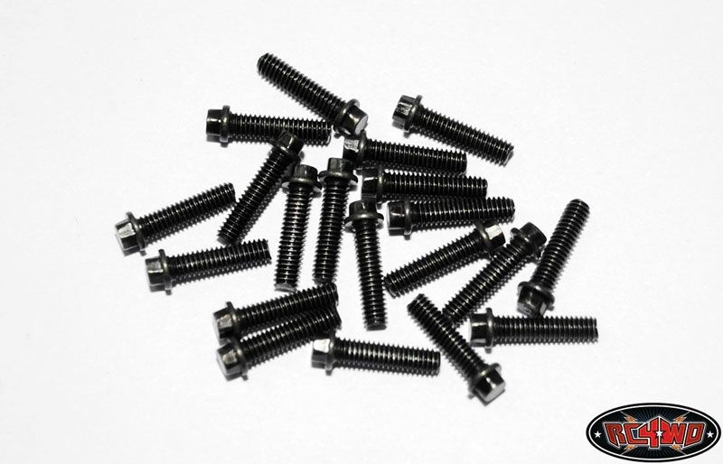 Miniature Scale Hex Bolts (M2.5 x10mm) (Black)