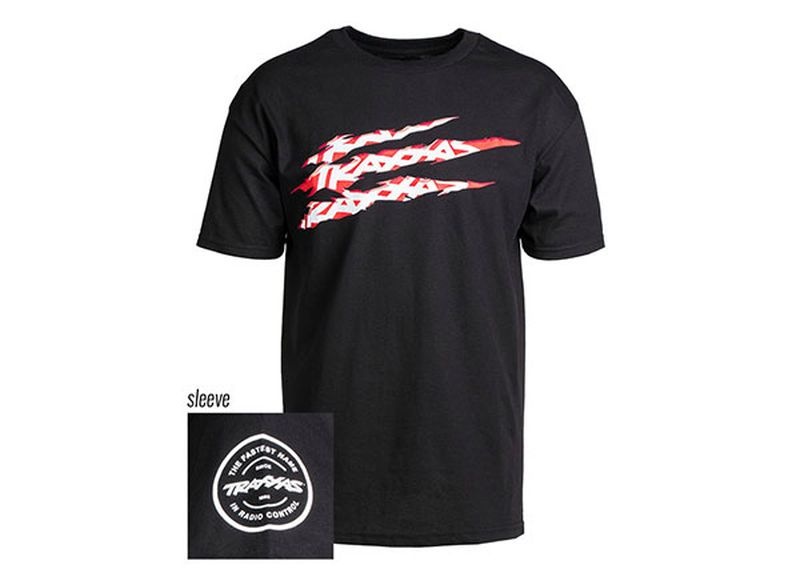 SLVR T-Shirt schwarz/Slash Logo rot/weiß S