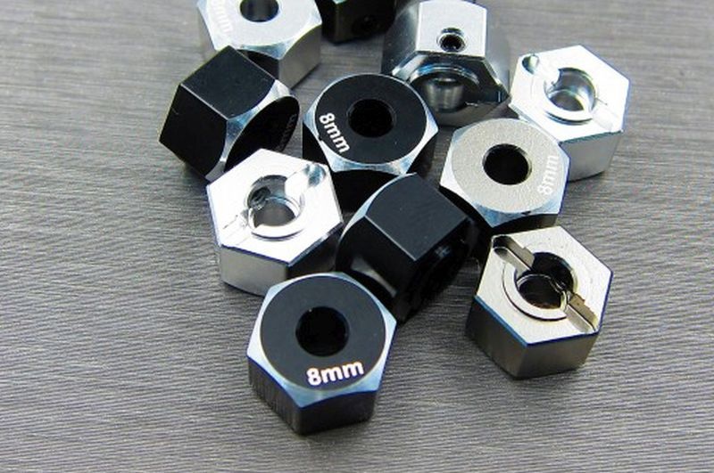 SAMIX SCX10-2 alum black hex adaptar (8mm)