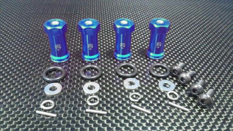 Aluminium Hex Adapter eloxiert +20mm blau