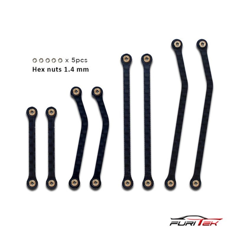 Carbon High Clearance Links Set for SCX24 Bronco & C-10 Jeep