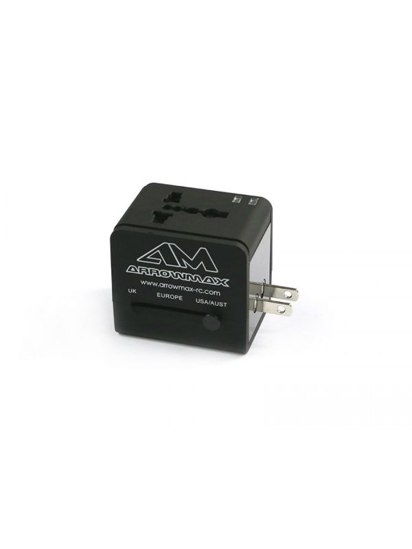 AM Multi-Nation Travel Adapter With USB Charger