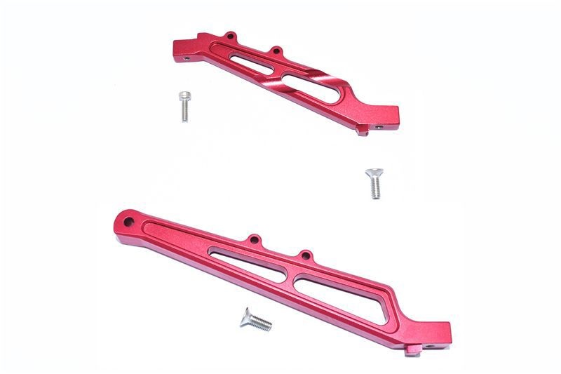 ALUMINUM FRONT+REAR CHASSIS BRACE -5PC SET red