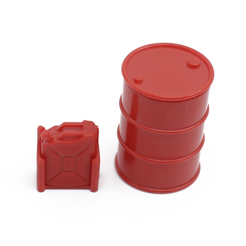 Set Ölfass 42mm und Kanister 24mm Kunststoff rot