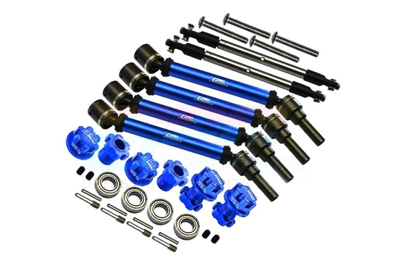 Stahl+Alu CVD Set v/h blau +20mm Radmitnehmer & Spurstangen