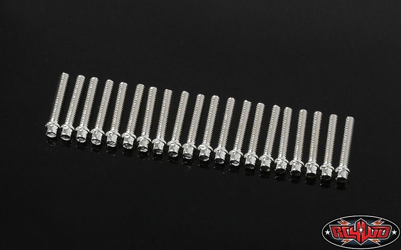 Miniature Scale Hex Bolts (M2 x 12mm) (Silver)