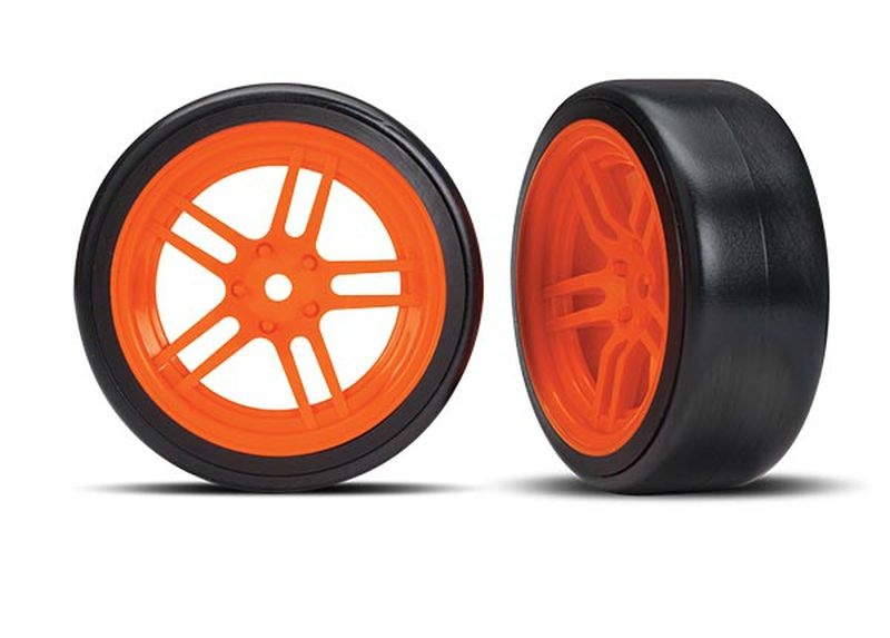 Drift Reifen auf 1.9 Felgen orange vorne (2)