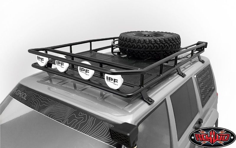 Krabs Roof Rack w/Spare Tire Mount for Axial SCX10 II XJ (Bl