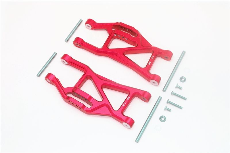 ALUMINIUM FRONT / REAR LOWER ARMS -14PC SET red