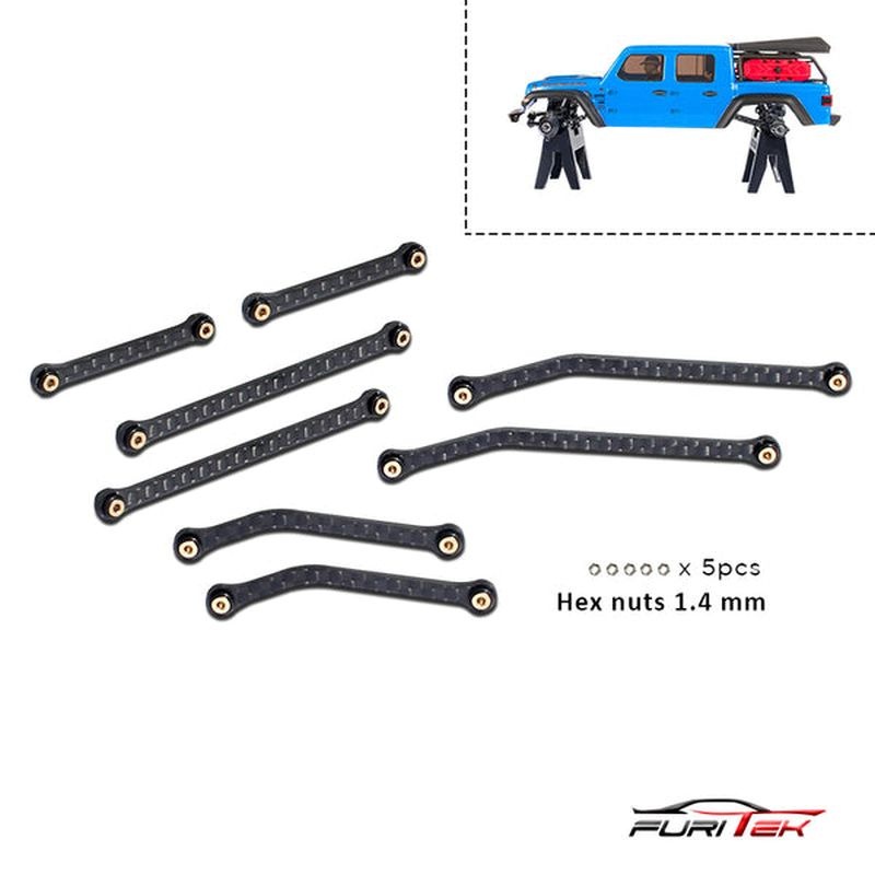 Carbon High Clearance Links Set for SCX24 Gladiator