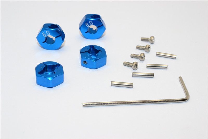 Aluminium Hex-Adapter eloxiert blau (4 Stk.)
