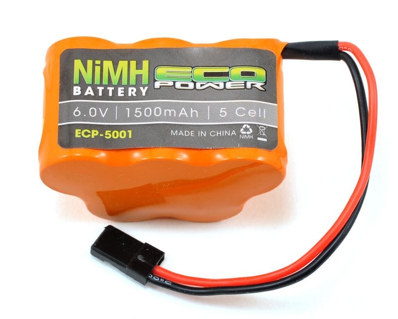 5-Cell NiMH Hump Receiver Pack w/Rx Connector (6.0V/1500mAh)