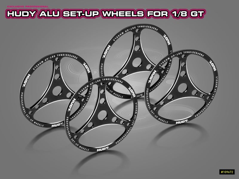 Alu Set-up Wheels für 1/8 GT (4)