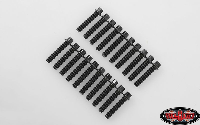 Miniature Scale Hex Bolts (M2.5 x 12mm) (Black)