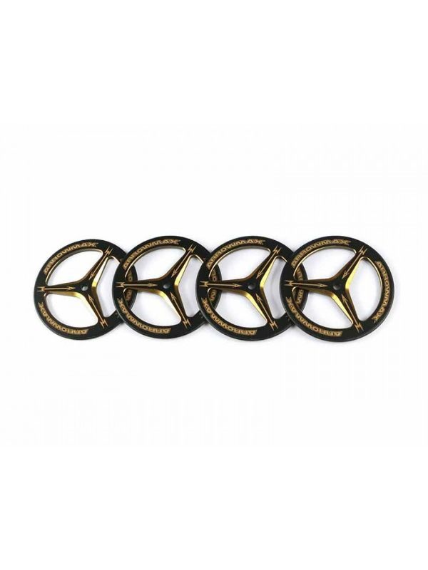 Alu Set-Up Wheel For Rubber Tires  Black Golden (4)