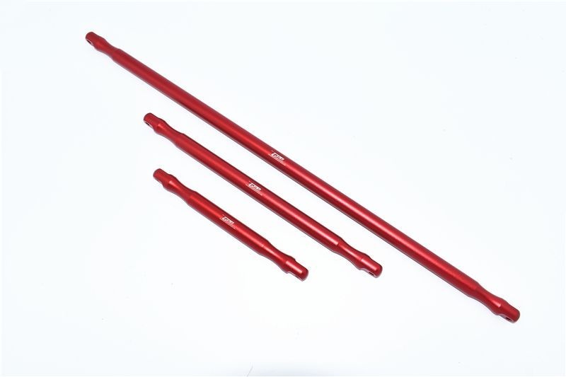 ALUMINUM FRONT&CENTER&REAR SUPPORT BRACE BAR -3PC red