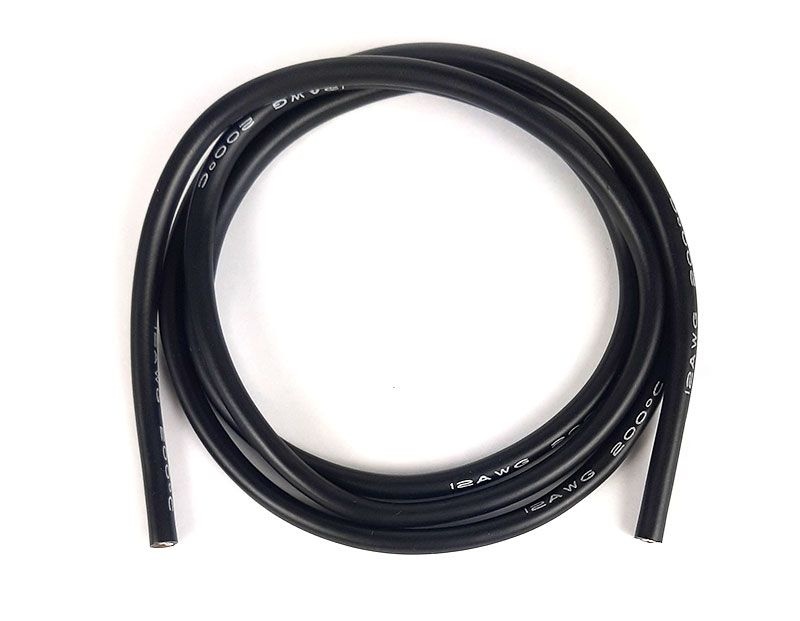 flexibles Silikonkabel 12AWG 1m schwarz