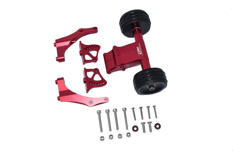 ALUMINUM REAR WHEELIE WITH WING MOUNT-21PC SET red