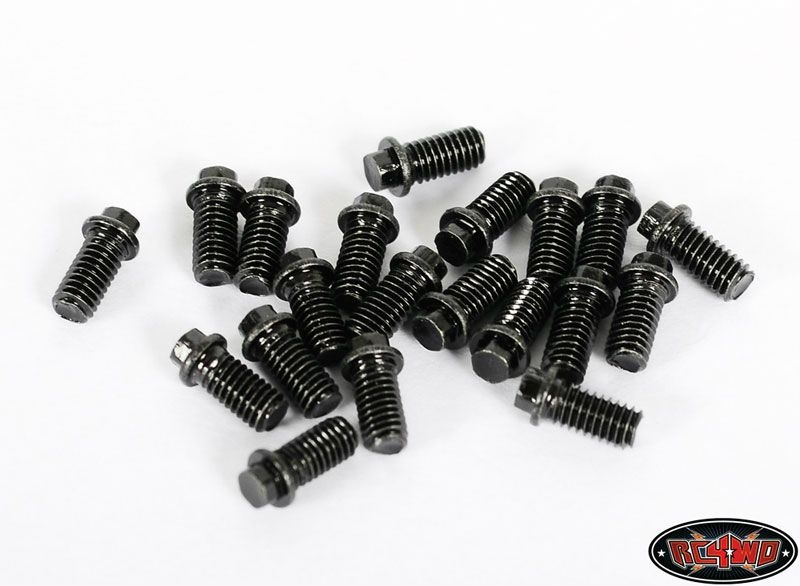 Miniature Scale Hex Bolts (M3x6mm) (Black)