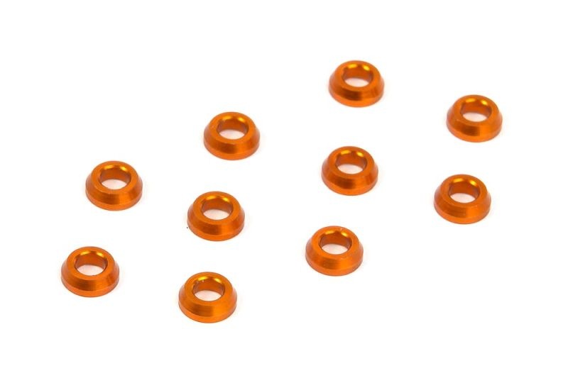 Alu Unterlegscheiben konisch 3x6x2mm - orange (10)