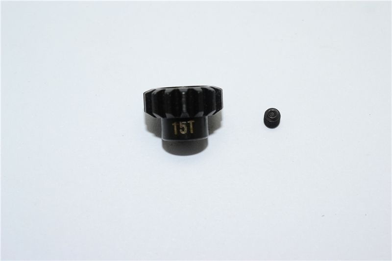 STEEL 15T PINION GEAR -2PC SET black