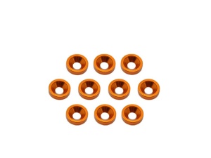 Alu M4 Countersink Washer-Orange (10)