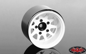 Deep Dish Wagon 1.55 Stamped Steel Beadlock Wheels (White)
