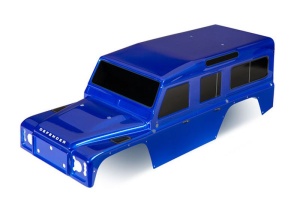 Karosserie Land Rover Defender blau mit Aufkleber