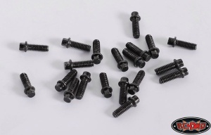Miniature Scale Hex Bolts (M2 x 6mm) (Black)