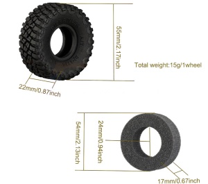 Grip-Reifen 1.0 mit Einlagen 55x22mm (4)