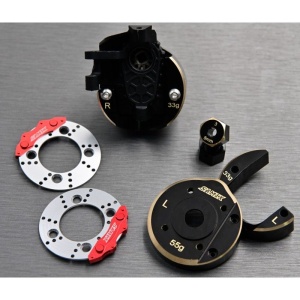 SAMIX SCX10-3 brass portal cover set & scale brake rotor