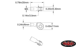 M3 Offset Short Plastic Rod End (20x)