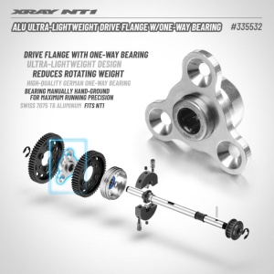 ALU ULTRA-light DRIVE FLANGE WITH ONE-WAY BEARING 7075 T6