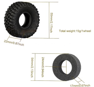 High-Grip-Reifen 1.0 mit Einlagen 55x22mm (4)
