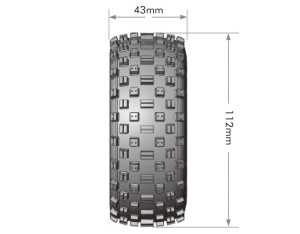 SC-Rock Reifen soft auf Felge schwarz 12/14/17 mm (2)